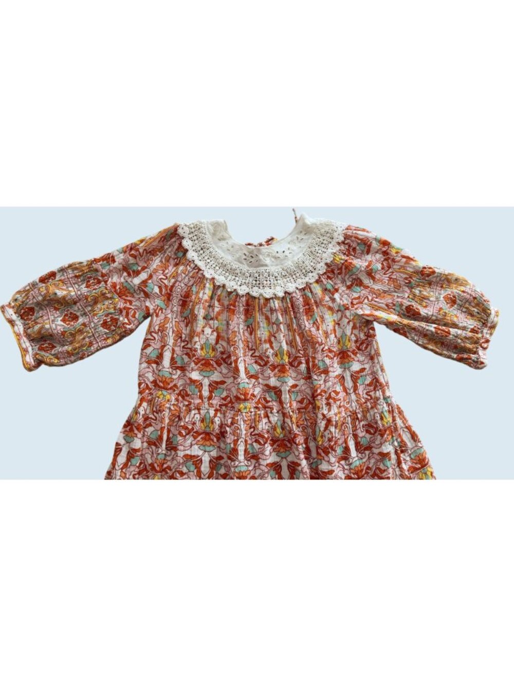 ANTHROPOLOGIE Florence Floral Lace Detail Lounge Dress Sz 2 - Picture 3 of 8